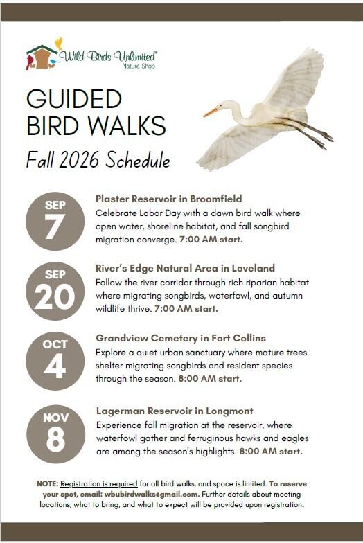 2026 No Colo Bird Walks and Talks